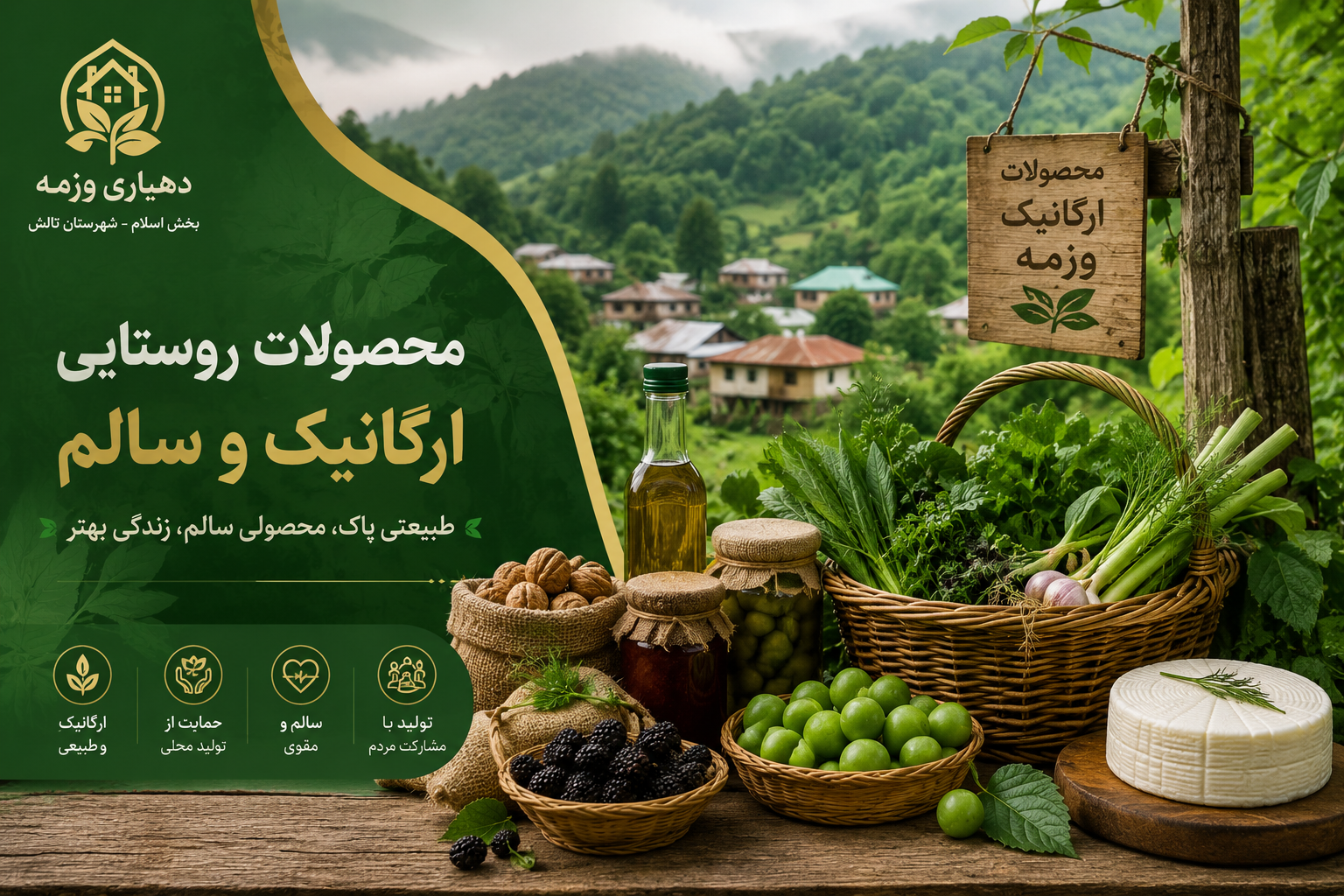 محصولات ارگانیک روستاهای وزمه