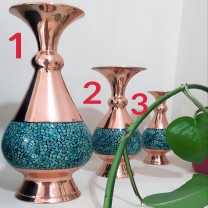 گلدان طرح فیروزه کوبی شده(سایز 2)