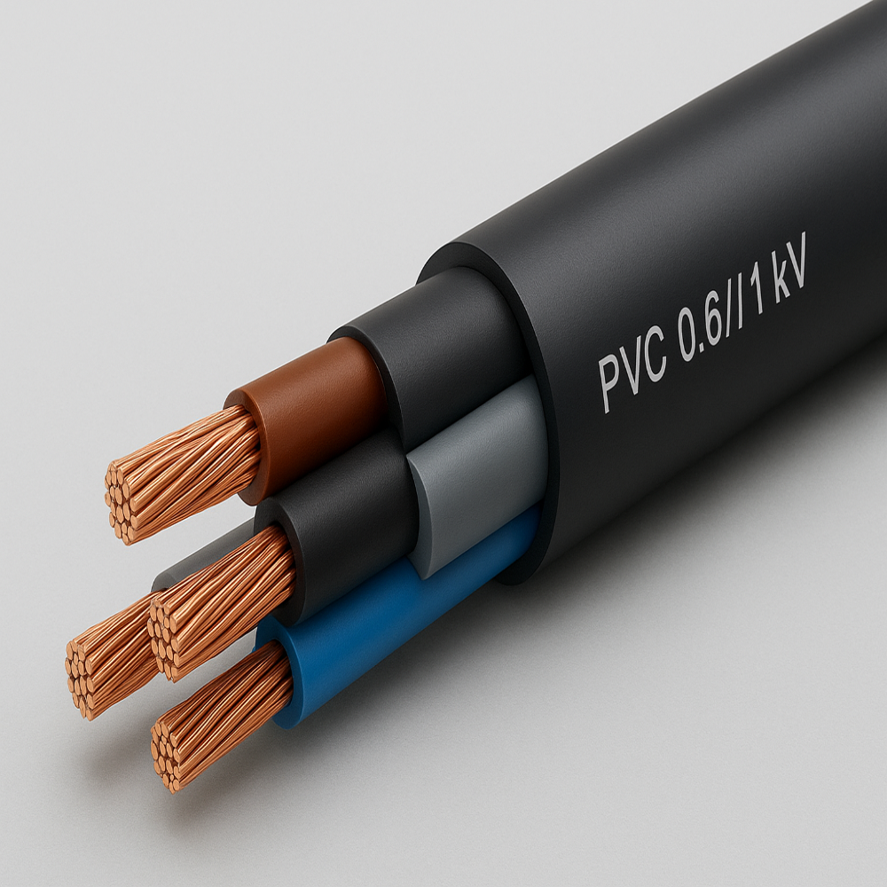کابل زمینی چند رشته با عایق و روکش PVC و سطح ولتاژ 0.6/1 KV ستاره