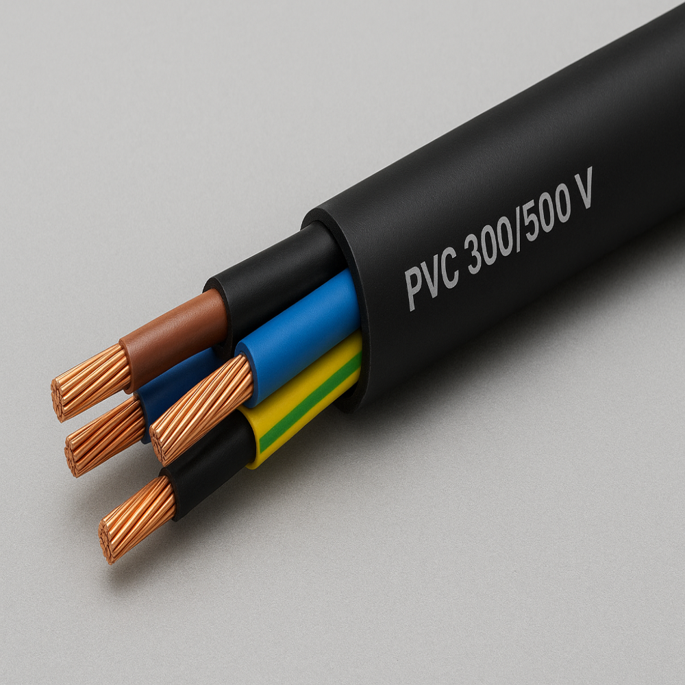 کابل زمینی چند رشته با عایق و روکش PVC و سطح ولتاژ 300/500 V ستاره